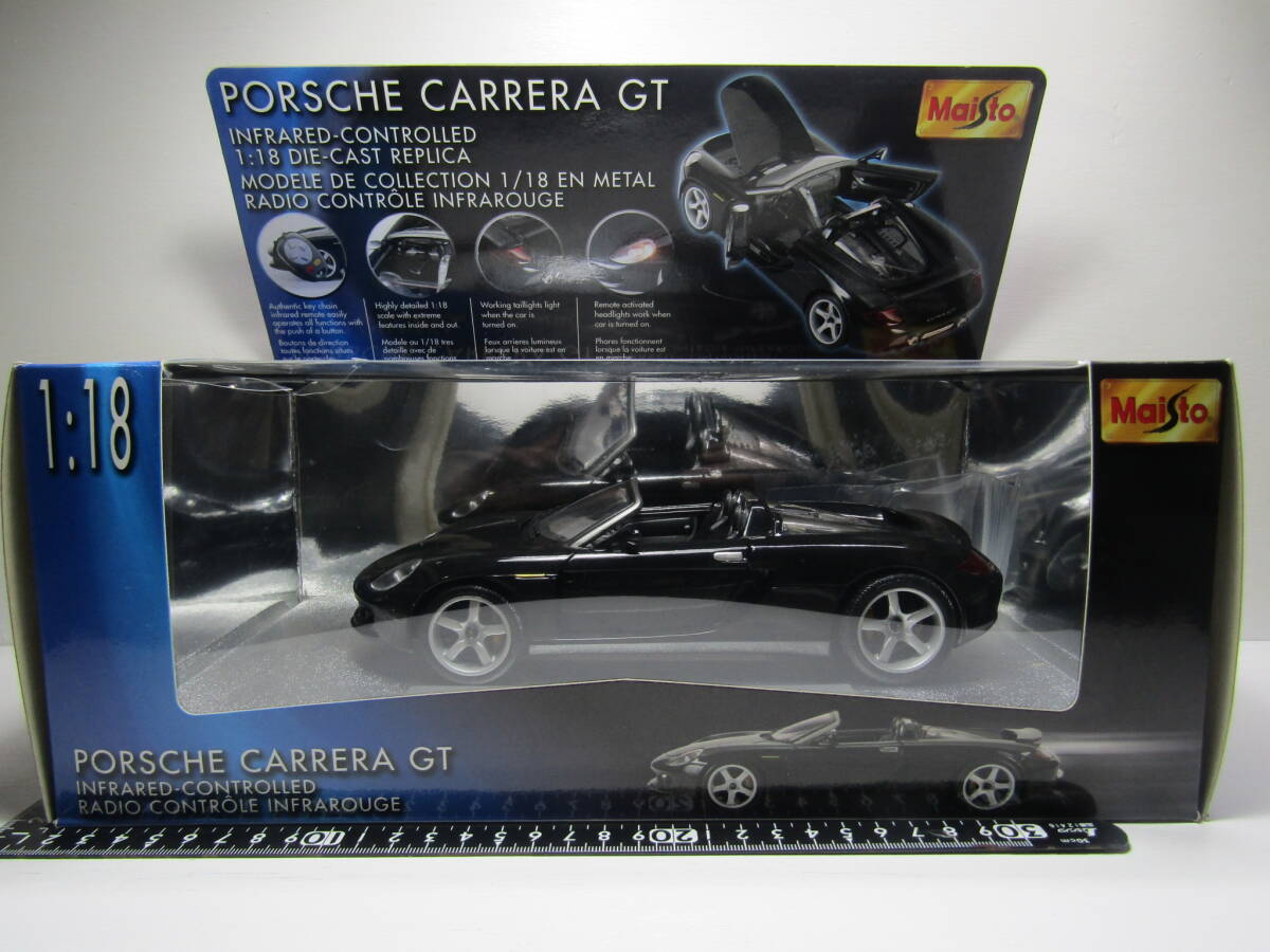 Porsche 1/18 ポルシェ Carrera GT ブラック 黒 カレラ GT スピードスター フェルディナント 911 955 Maisto ライト ブレーキ点灯 JUNK扱い_画像10