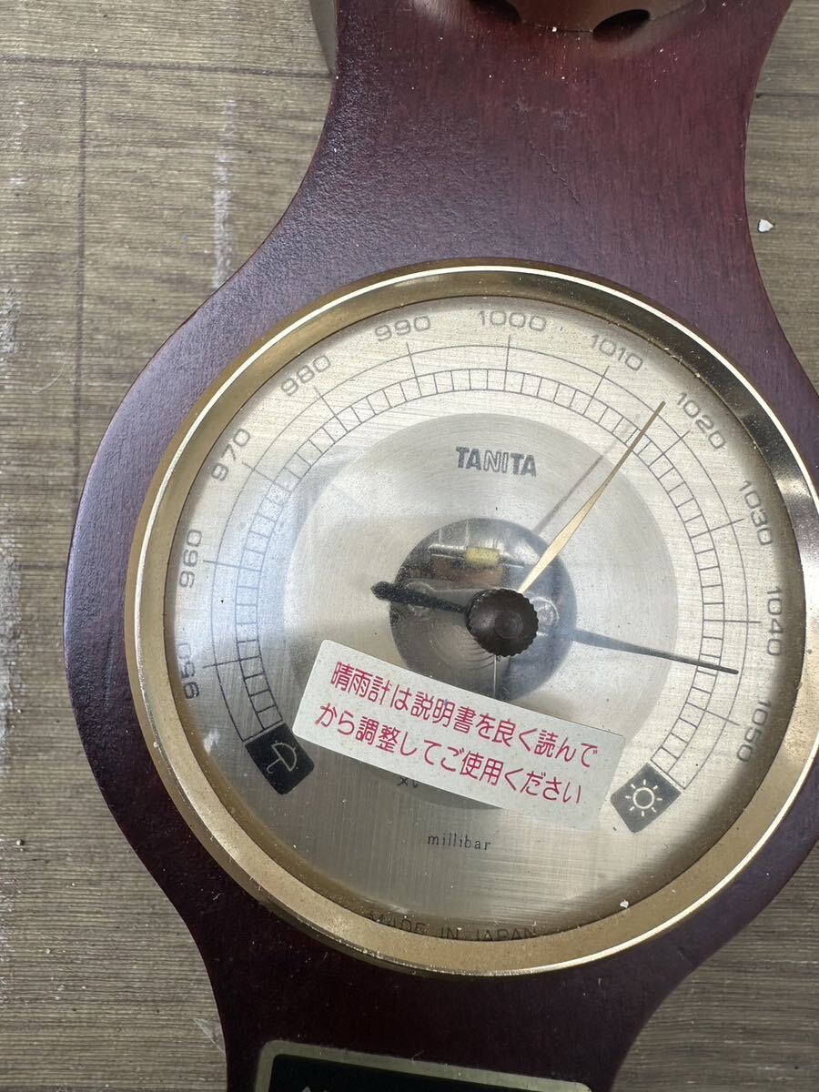 タニタ　気圧計　湿度計　温度計　木製　壁掛け　温湿度計　TANITA　昭和レトロ　ヴィンテージ　動作品_画像2