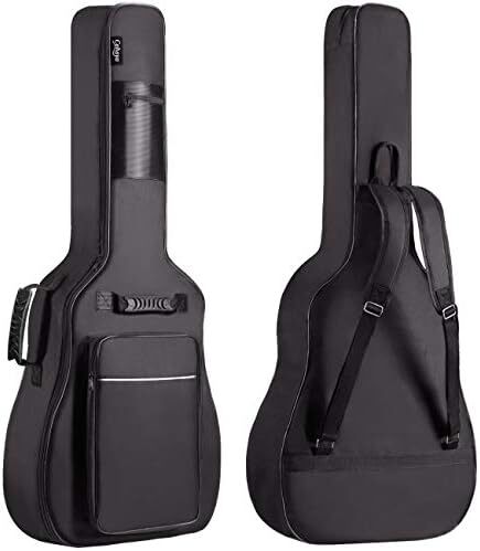 ブラック ギターケース 12mmスポンジ アコースティックギター ギグバッグ 軽量 ソフト ケース フォークギターバッグ ブラック_画像1