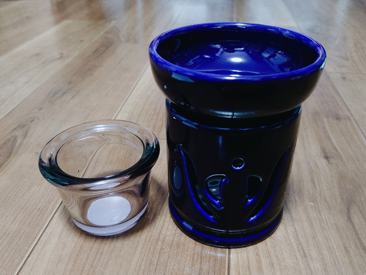  aroma pot & herb candle glass ceramics glass tea censer Home relaxation candle aroma . unused 