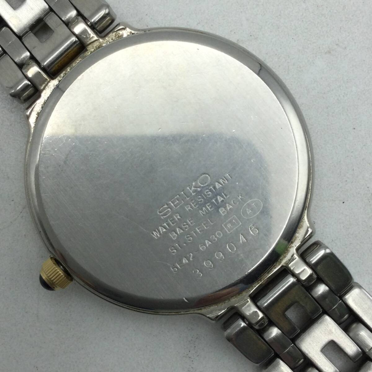 D37◇【QZ/不動品】SEIKO セイコー EXCELINE エクセリーヌ 5E42-6A30 デイト ラウンド ※カレンダーズレあり レディース腕時計 現状品 ◇の画像7