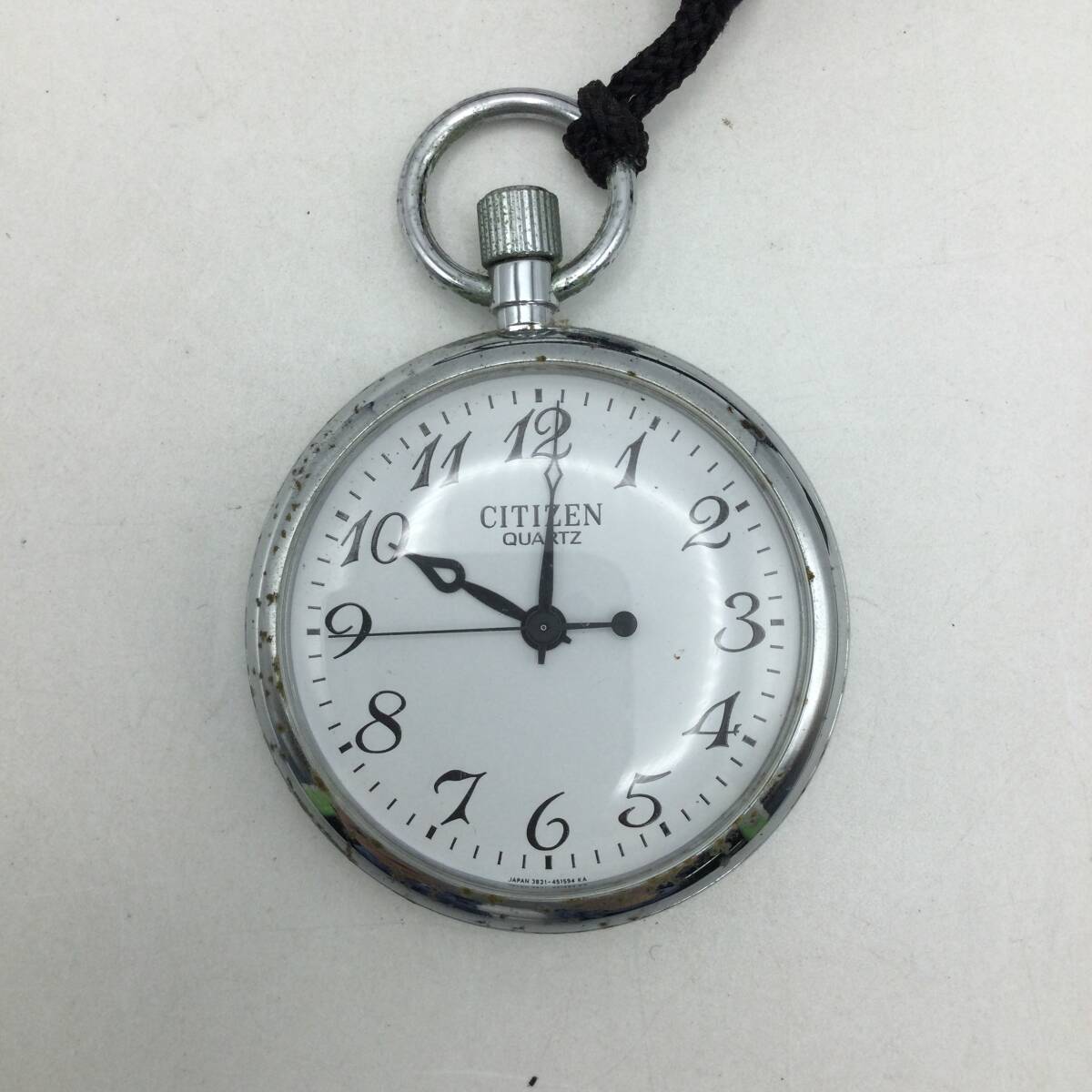 O63*[QZ/ immovable ] Citizen pocket watch Tohoku * on . Shinkansen Ueno station opening memory 1985 year reverse side cover stamp pocket watch present condition goods *