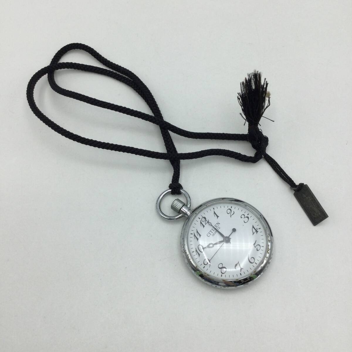 O63*[QZ/ immovable ] Citizen pocket watch Tohoku * on . Shinkansen Ueno station opening memory 1985 year reverse side cover stamp pocket watch present condition goods *