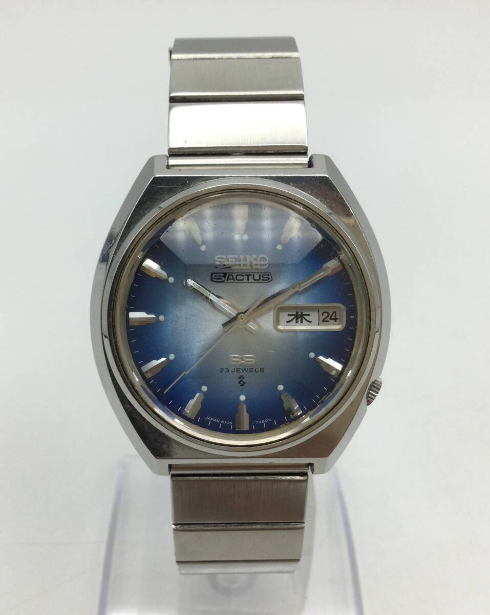 G80◇【AT/稼働】SEIKO セイコー 5アクタス SS 6106-7700 メンズ腕時計 自動巻 23石 デイデイト 社外ベルト ベルト取れ 現状品 ◇ の画像1