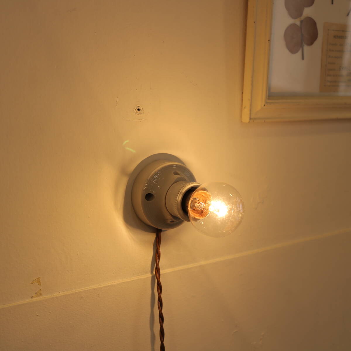 3個セット* フランス アンティーク 陶器 壁付け ランプ/磁器 北欧 照明 カフェ イギリス 真鍮 レトロ 吊り下げ アトリエ ライト_画像3