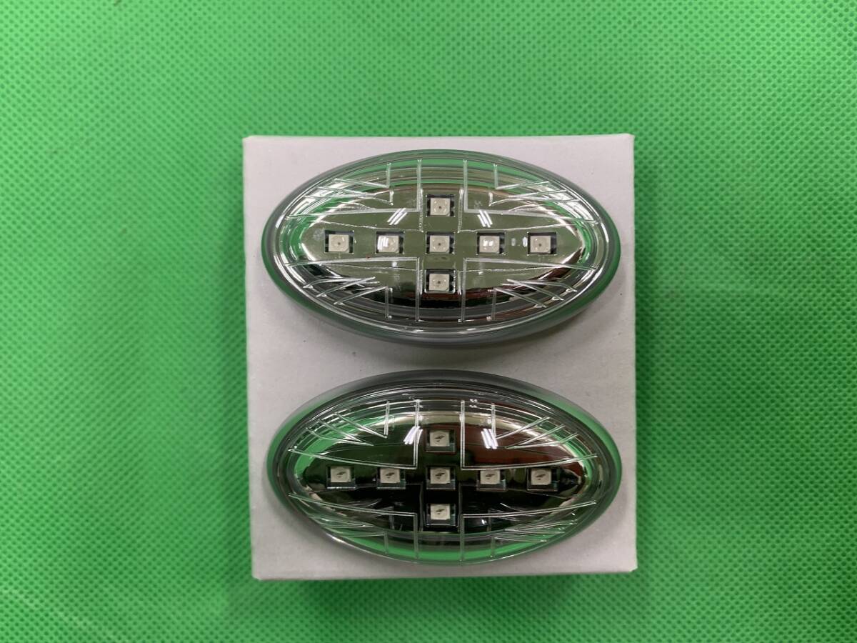 【新品】社外 MINI R53 LEDサイドランプ サイドマーカー クローム 左右セット Y0213の画像1
