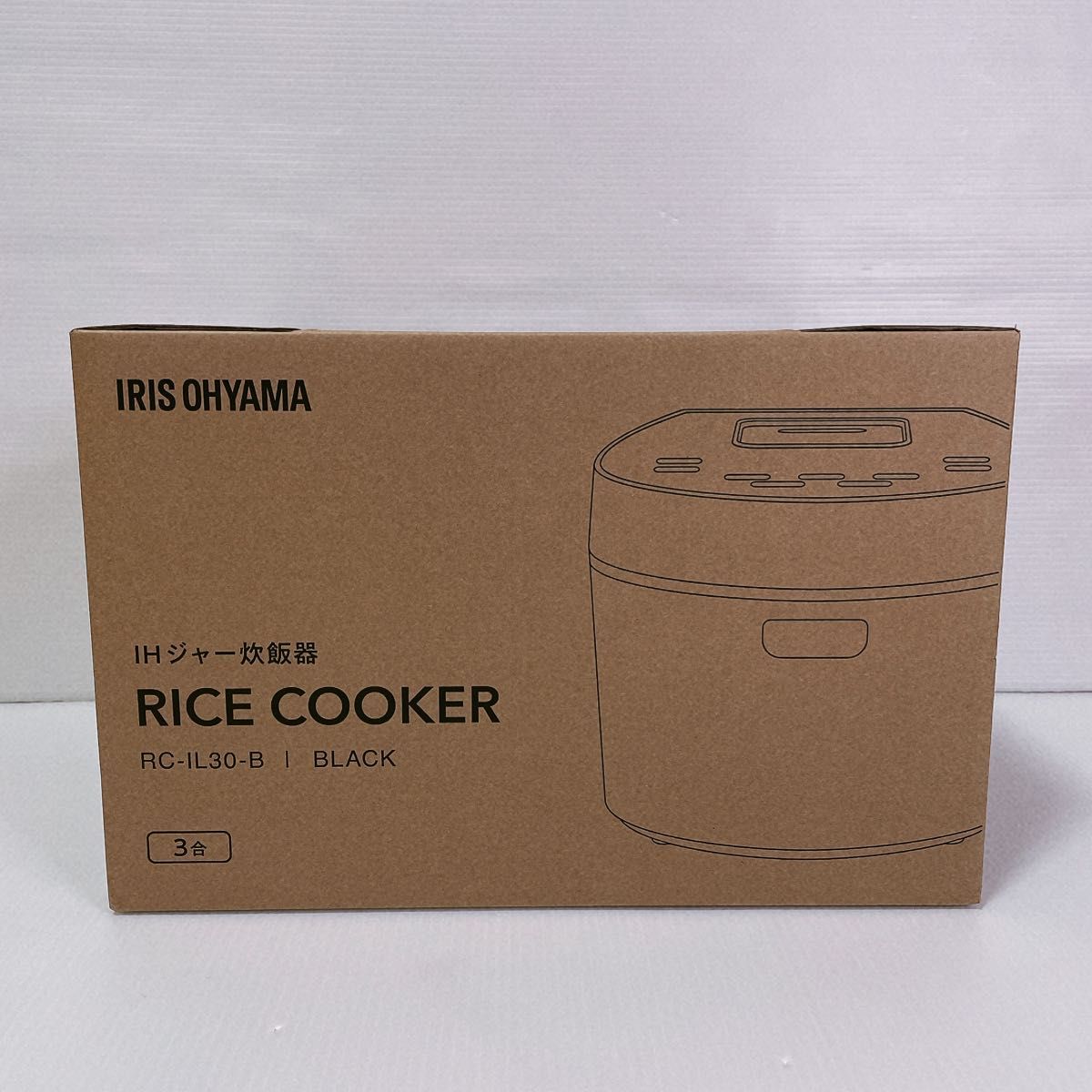 新品未開封  アイリスオーヤマ IRIS OHYAMA IH炊飯器 3合 IH 50銘柄炊き分け機能 極厚火釜 RC-IL30-B