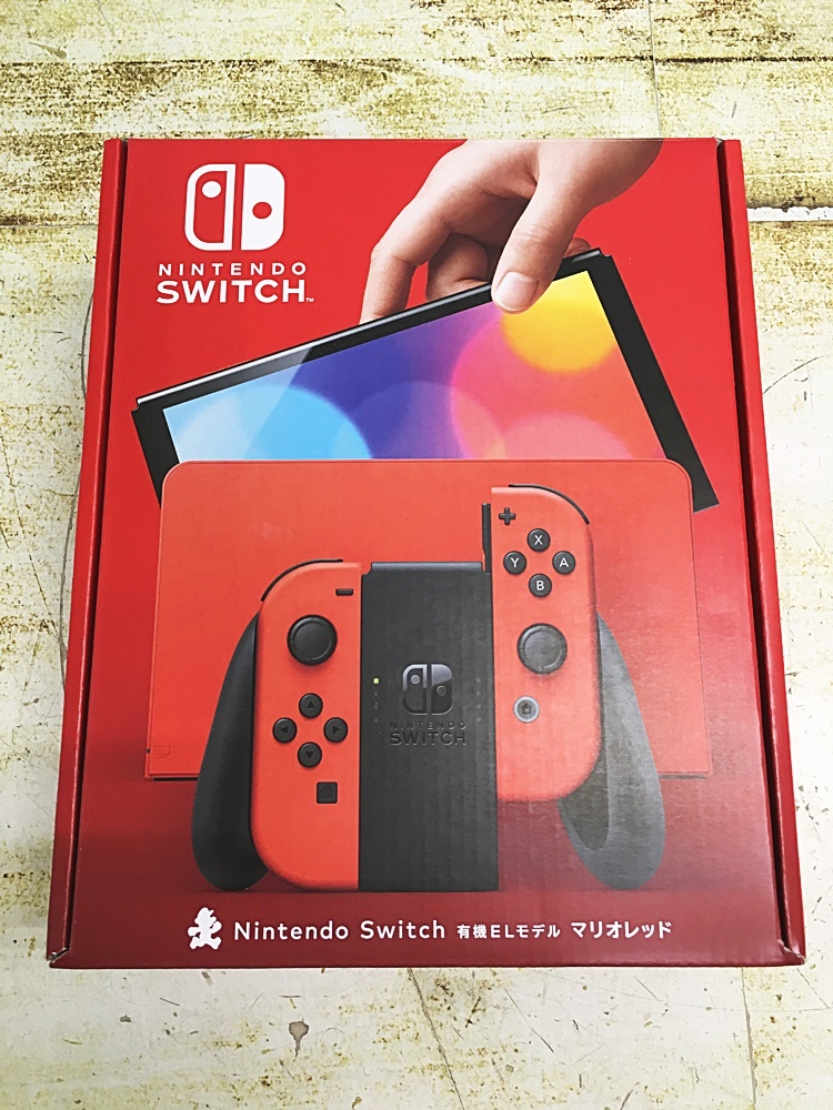 G-64-021 未使用品☆Nintendo Switch ニンテンドー スイッチ 有機ELモデル マリオレッド 本体 他店保証印あり　_画像1