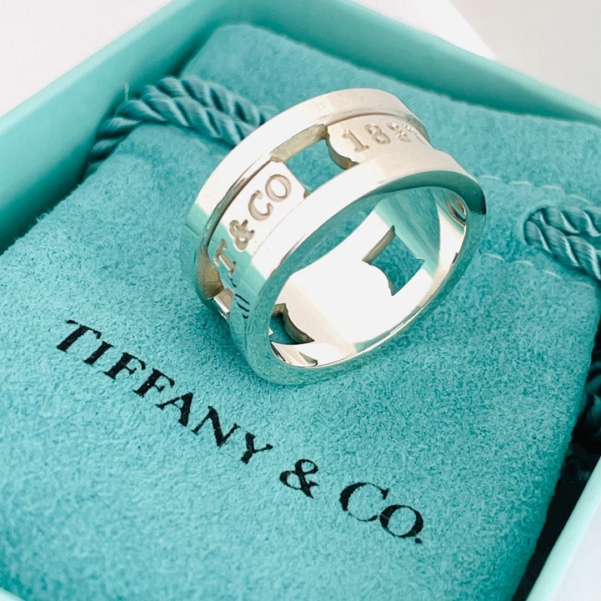 極美品☆TIFFANY＆Co ティファニー 1837 エレメント リング 13号 SV925 シルバー 指輪 アクセサリー ナロー