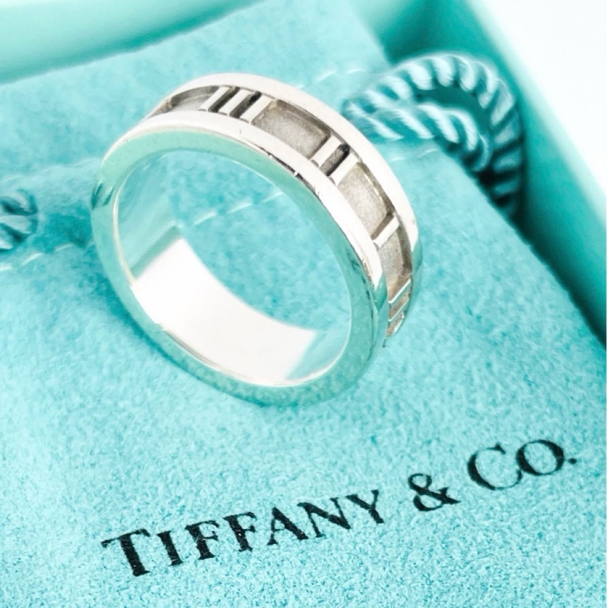 美品☆Tiffany & Co. ティファニー アトラス リング スターリングシルバー 11号 SV925 指輪 アクセサリー