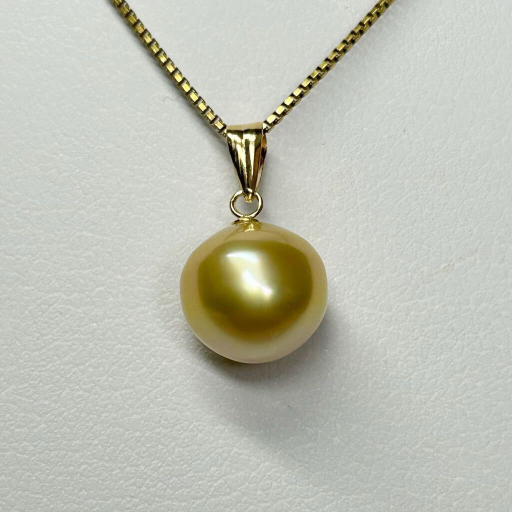[ lustre eminent!9.0mm ]K18 natural south . pearl .. gloss eminent pendant top south . White Butterfly pearl 1.2g natural Gold pearl Pearljewelry