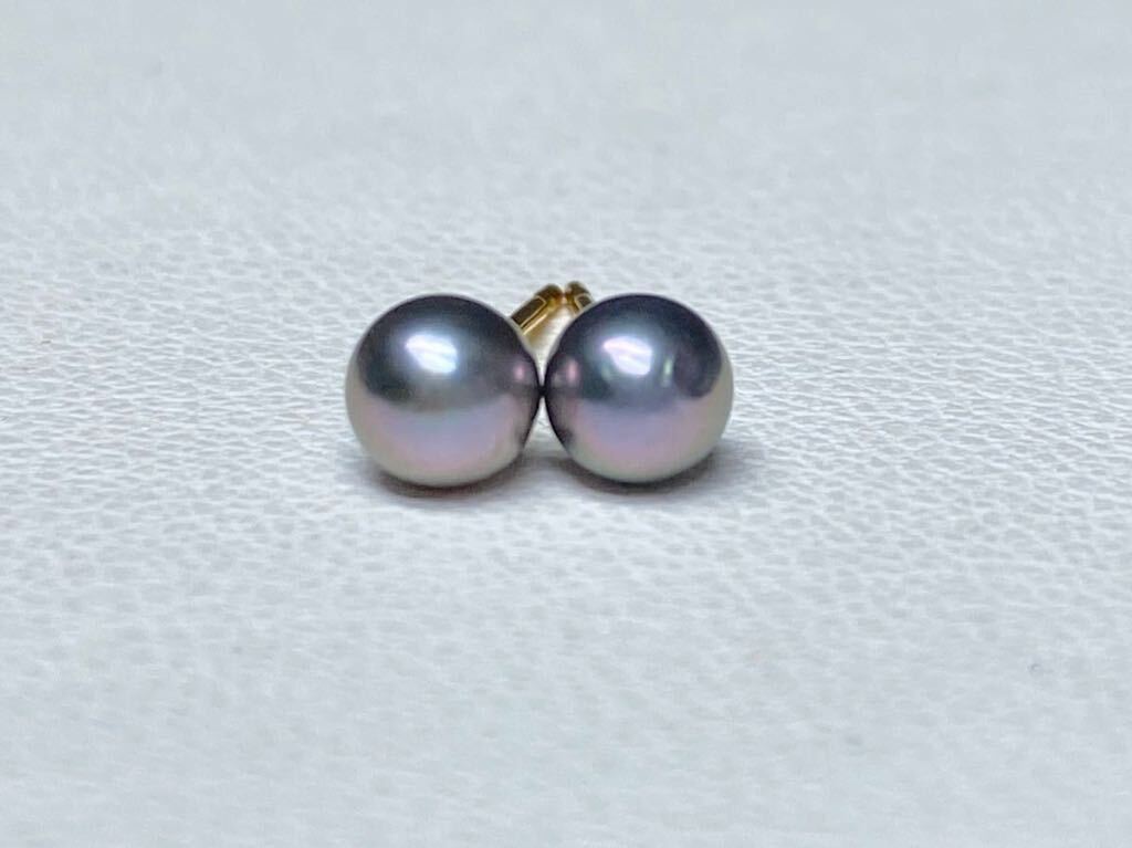 【ベビーアコヤパール4.0mm】K18 天然 あこや真珠 照り艶抜群 0.5グラム 直結ピアス アコヤパール アコヤ真珠 pearl jewelryの画像5