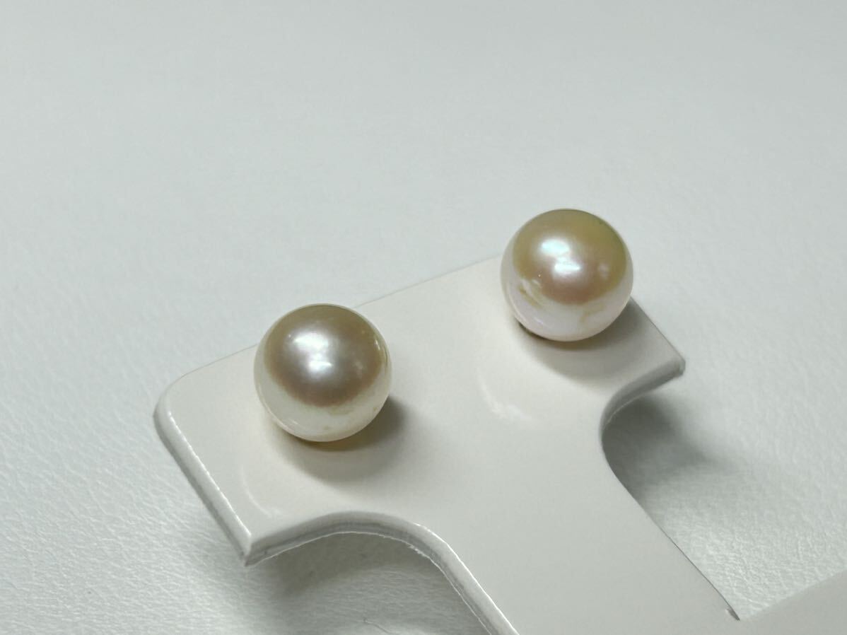 【絶品カラー 6.2mm】K18 天然 あこや真珠 照り艶抜群 1.0グラム 直結ピアス アコヤパール アコヤ真珠 pearl jewelry 