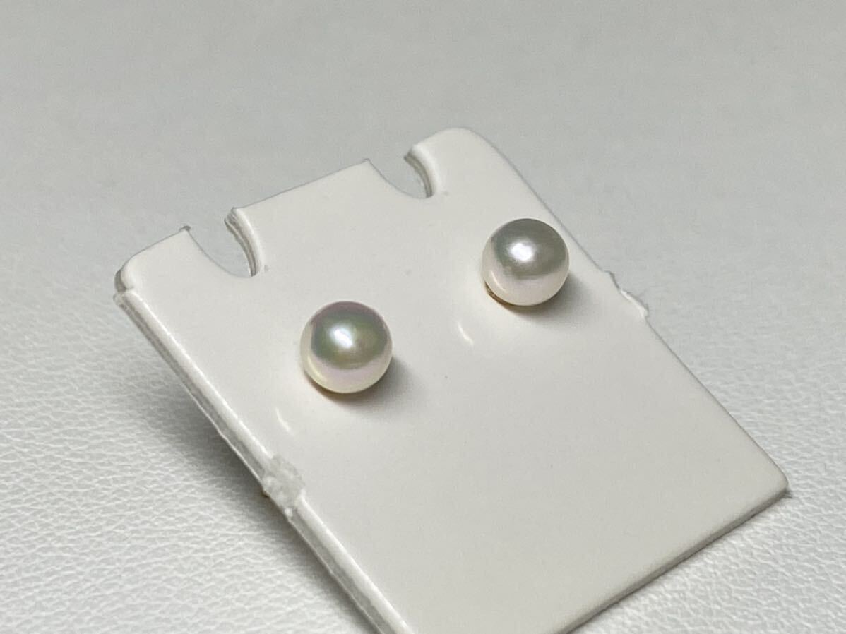 [ уникальная вещь цвет baby жемчуг 4.5mm]K18 натуральный ... жемчуг .. глянец выдающийся 0.5 грамм прямая связь серьги Akoya жемчуг Akoya жемчуг pearl jewelry