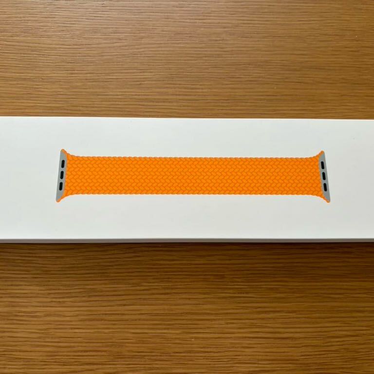 純正 ブレイデッドソロループ Apple Watchのバンド ブライトオレンジ 41mm サイズ1の画像1