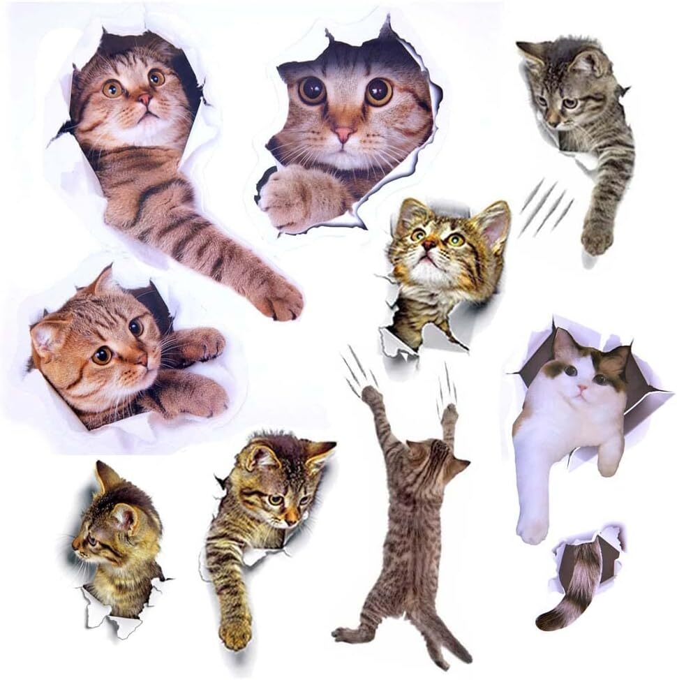 Pazi ウォールステッカー 猫 剥がせる 壁 ステッカー ねこ シール かわいい 3D 簡単 DIY 可愛い 貼ってはがせる 動_画像1