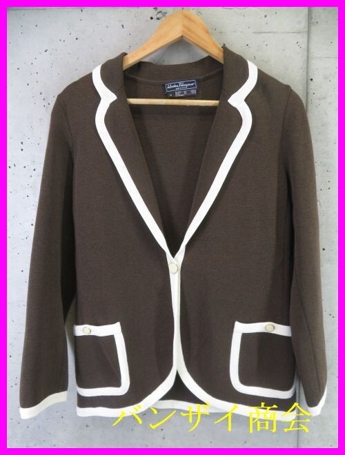 6140s12* beautiful goods * Italy made *Ferragamo Salvatore Ferragamo knitted jacket M/ blaser / suit / sweater / coat / shirt / blouse 