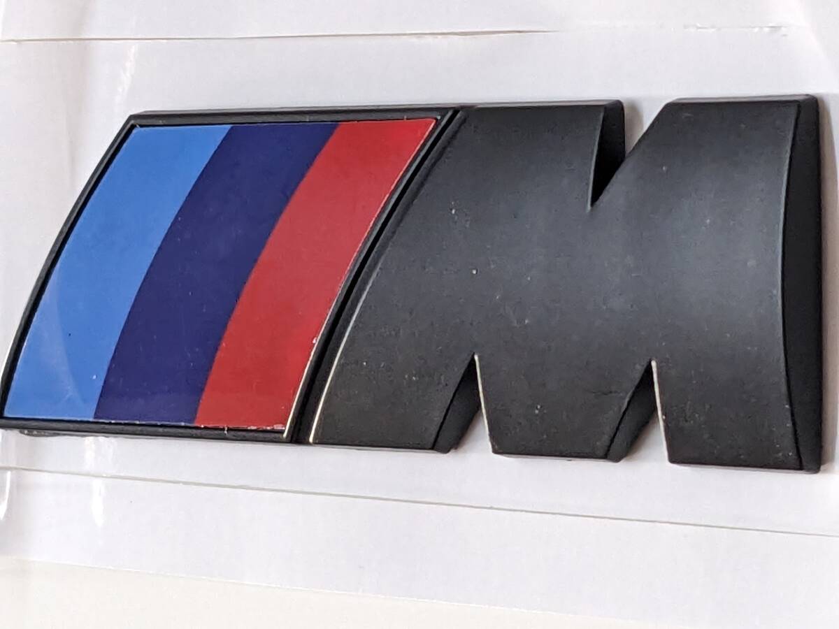 [72mmx28mm satin * mat black ABS resin made ]BMW M emblem M sport Mbaji rear side fender 