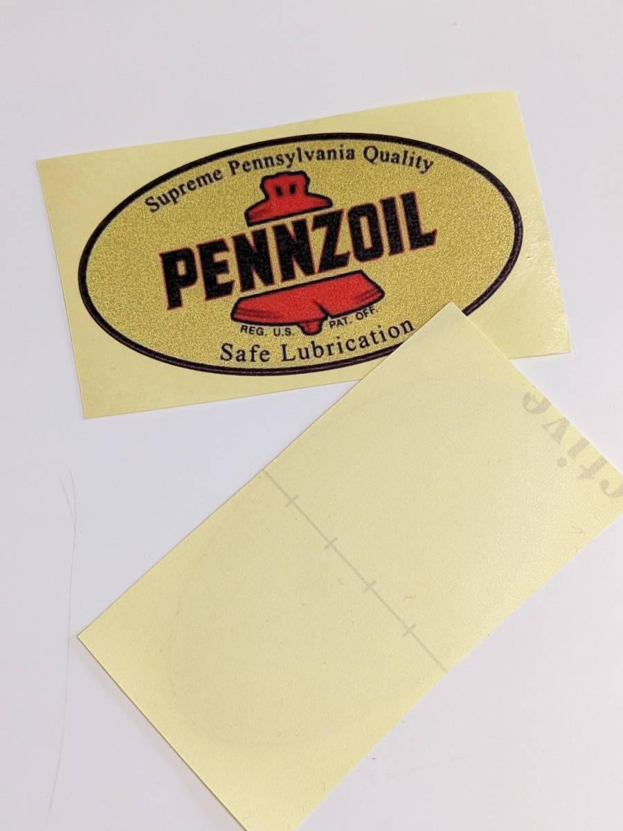 [ last! profit 2 sheets Vintage style approximately 80mmPENNZOIL pen zo il motor oil ] sticker * car bike * retro * garage * Classic 