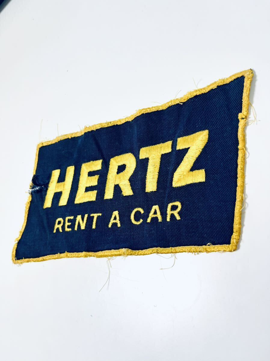 特大 希少 50s-60s HERTZ RENT A CAR 初期 旧ロゴ ワッペン ハーツレンタカー ビンテージ USA アメリカ 企業 アメ車 パッチ アップリケ_画像5