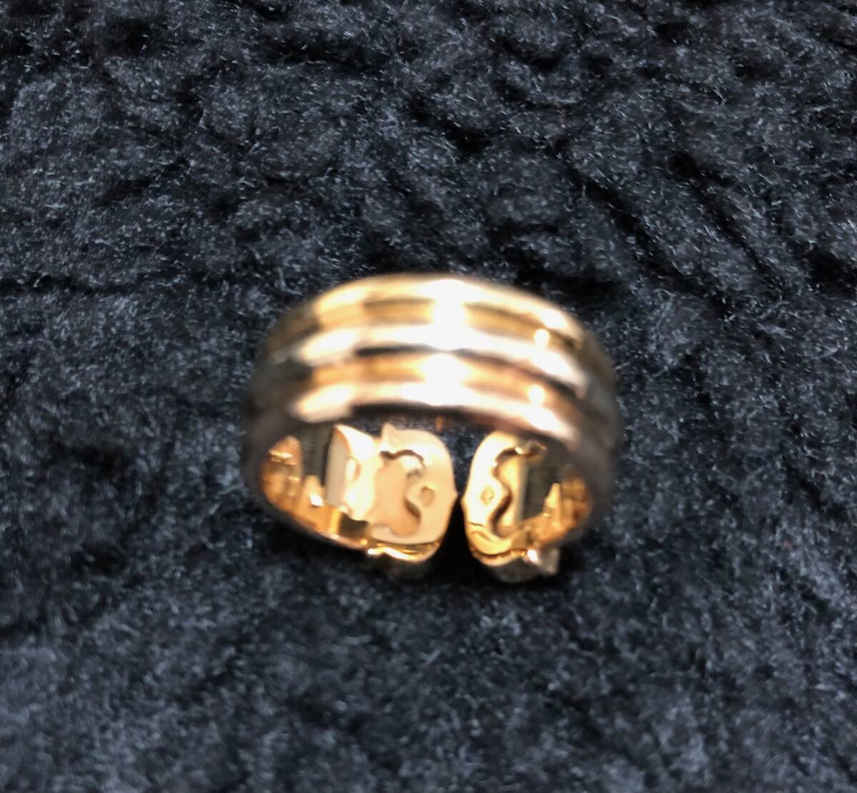 名作 cartier 2c ring 18Ｋ 金 ゴールド スリーカラー リング 指輪 カルティエ 750 53 の画像4