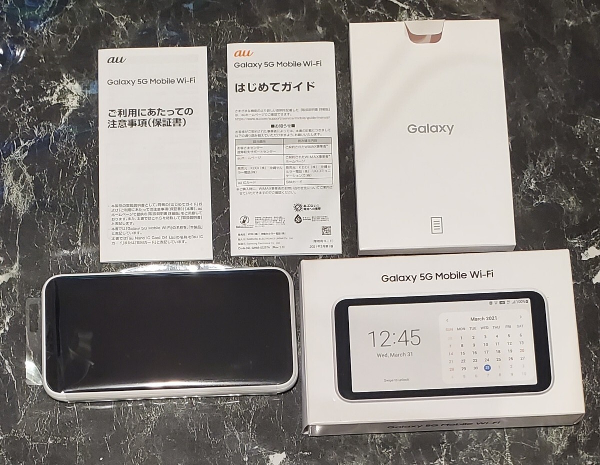 【送料無料】美品 Galaxy 5G Mobile Wi-Fi SCR01 White 初期化済み SIMフリー 同梱物_画像1