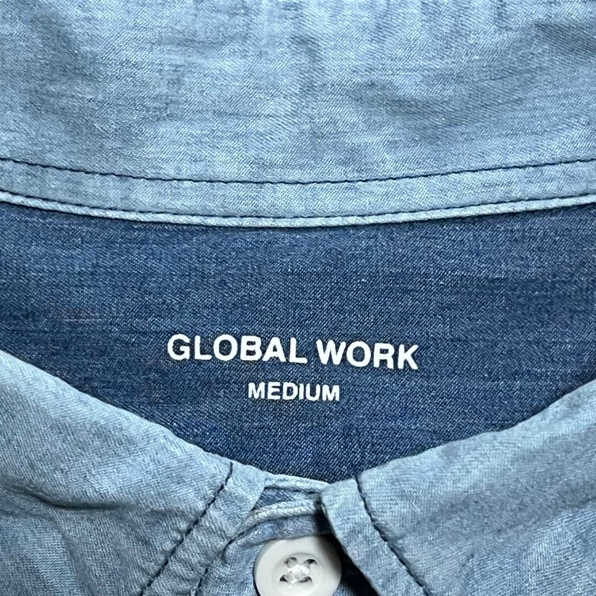 GLOBAL WORK グローバルワーク デニム 切替 ボタンダウン 長袖シャツ Mサイズ