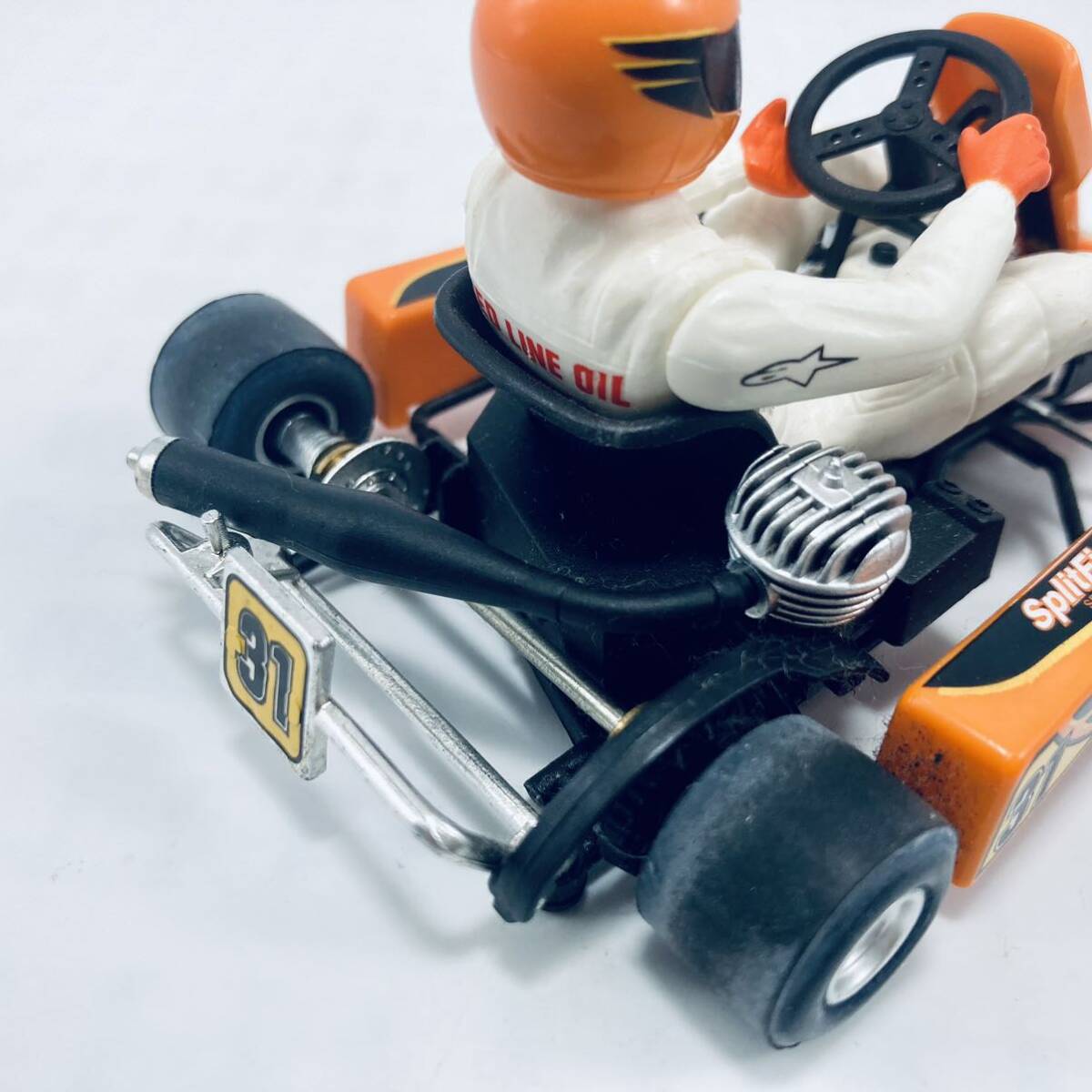 外箱台座無し スロットカー NINCO 1/18 RACING GO-KART EAGLE #31 orange-color 50641 ステアリング連動の画像8