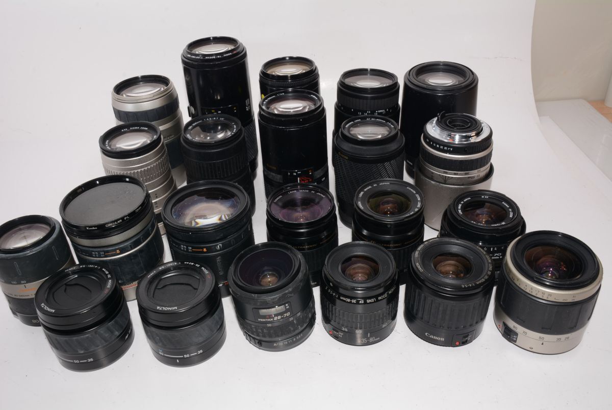 【訳あり】ジャンク レンズ 22個まとめて AF Canon PENTAX など色々 #s7366の画像1