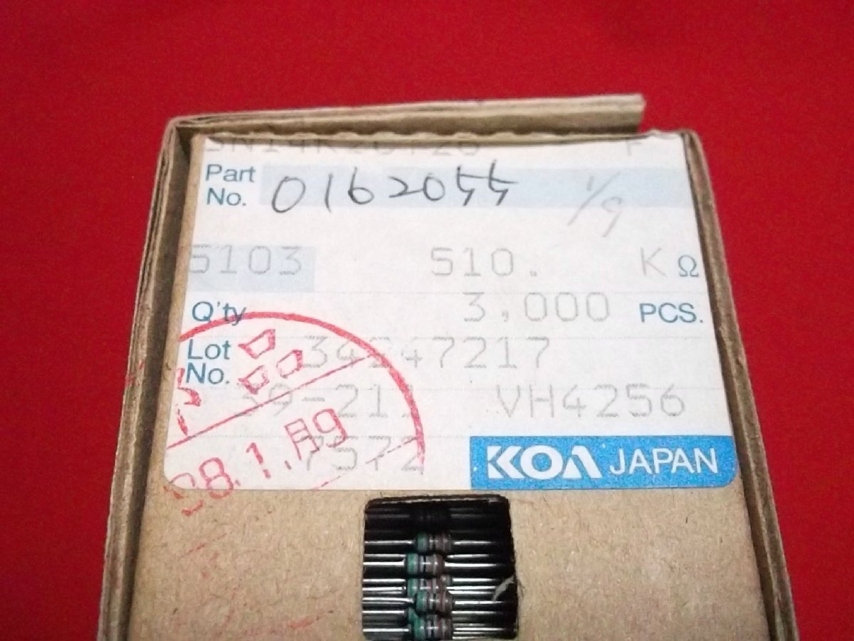 1円～新品★3000個★KOA★固定抵抗器★510KΩ