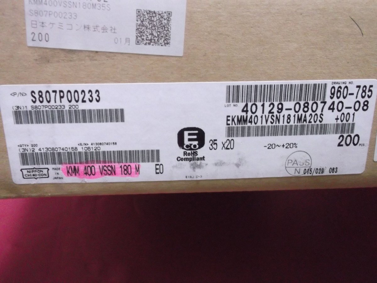  new goods *800 piece * Nippon Chemi-Con * electrolytic capacitor *400V180μF