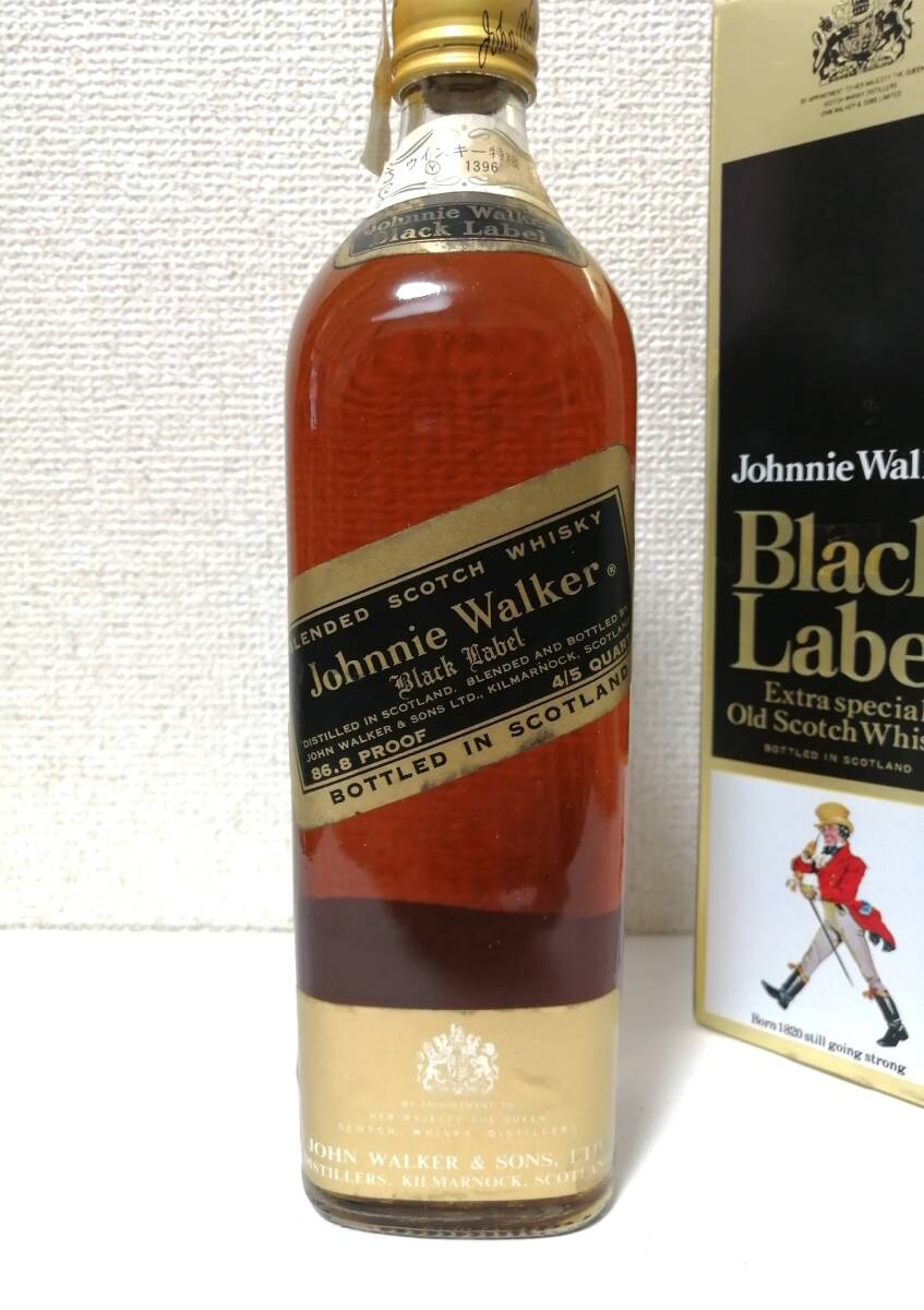 Johnnie Walker ジョニーウォーカー Black Label ブラックラベル 4/5 QUART 86.8 PROOF 未開封 箱付き _画像2