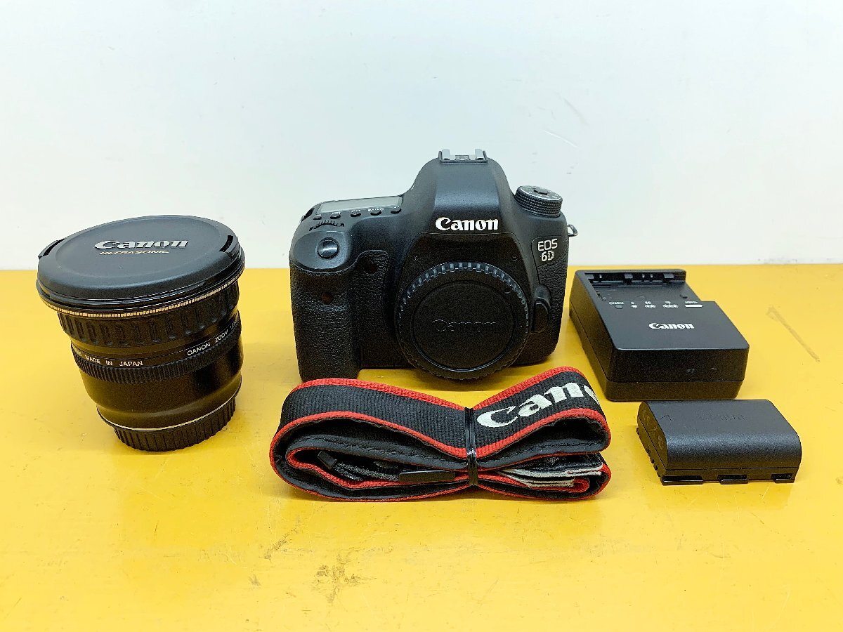 ★中古★canon キャノン EOS 6D 本体/EF 20-35mm 3.5-4.5レンズ/バッテリー/充電器/ストラップ Wi-Fi/無線LAN/GPS機能 デジタル一眼)倉b
