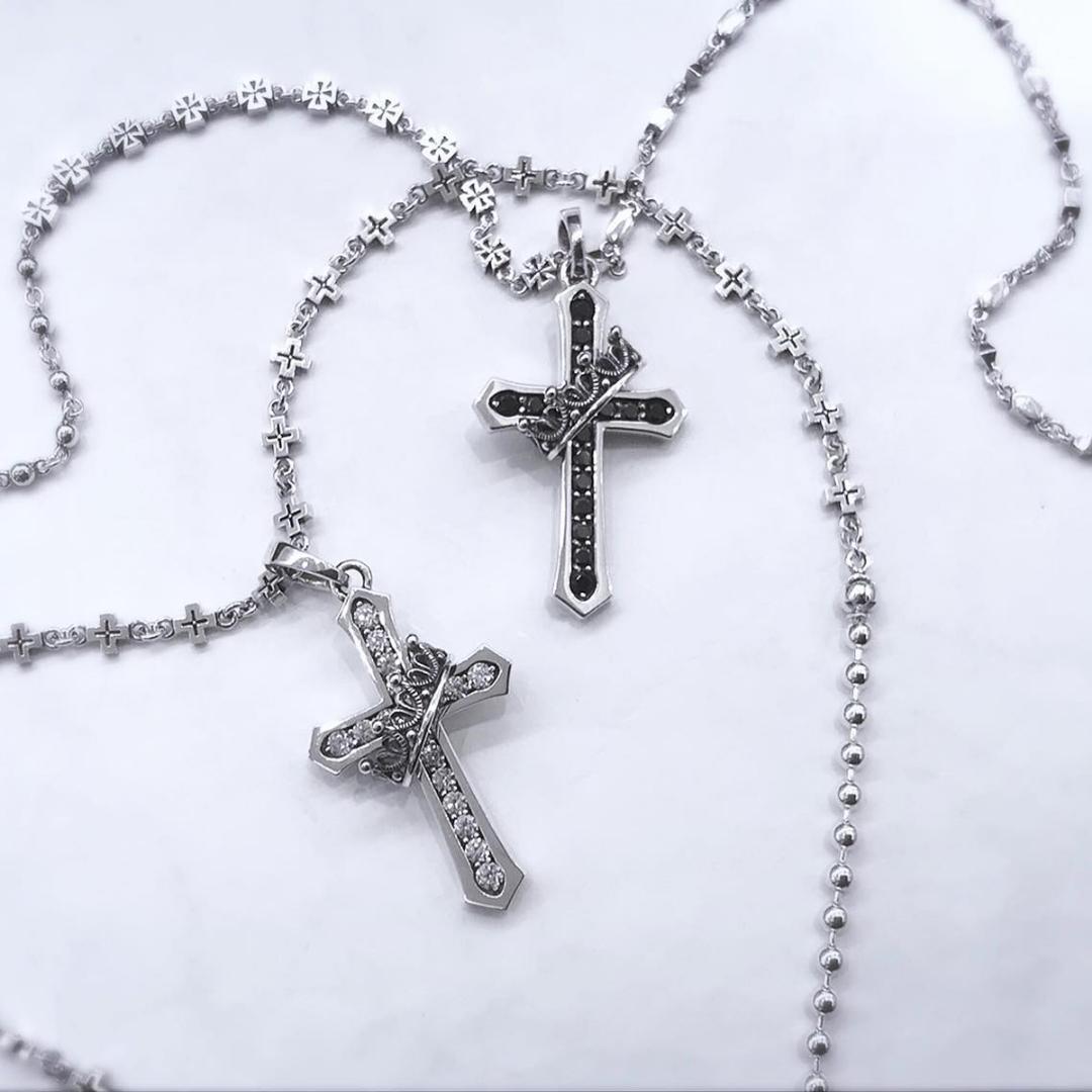 定価5.8万☆Justin Davis クラウン・クロス ネックレス(クリア) 定価5.8万☆Justin Davis クラウン・クロス ネックレス(クリア)