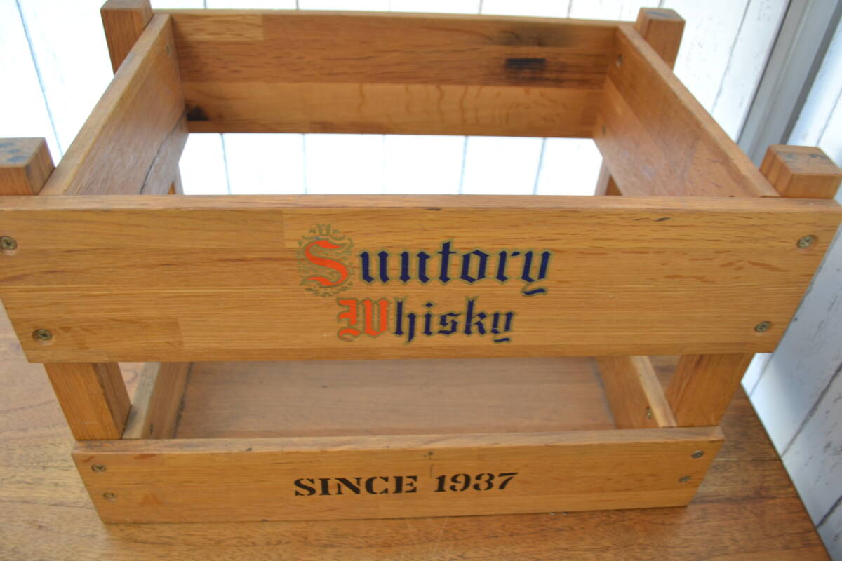 【希少 サントリー 木箱】ウィスキー 小物入れ SUNTORY WHISKY・SINCE 1937 木箱 空箱の画像6