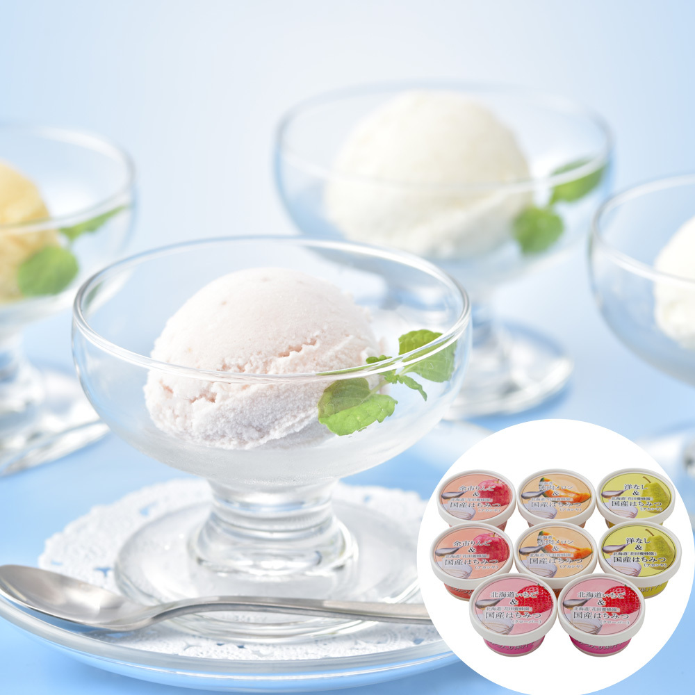  special sale flower rice field . bee .& Hokkaido production fruit ice gift (4 kind * total 8 piece )