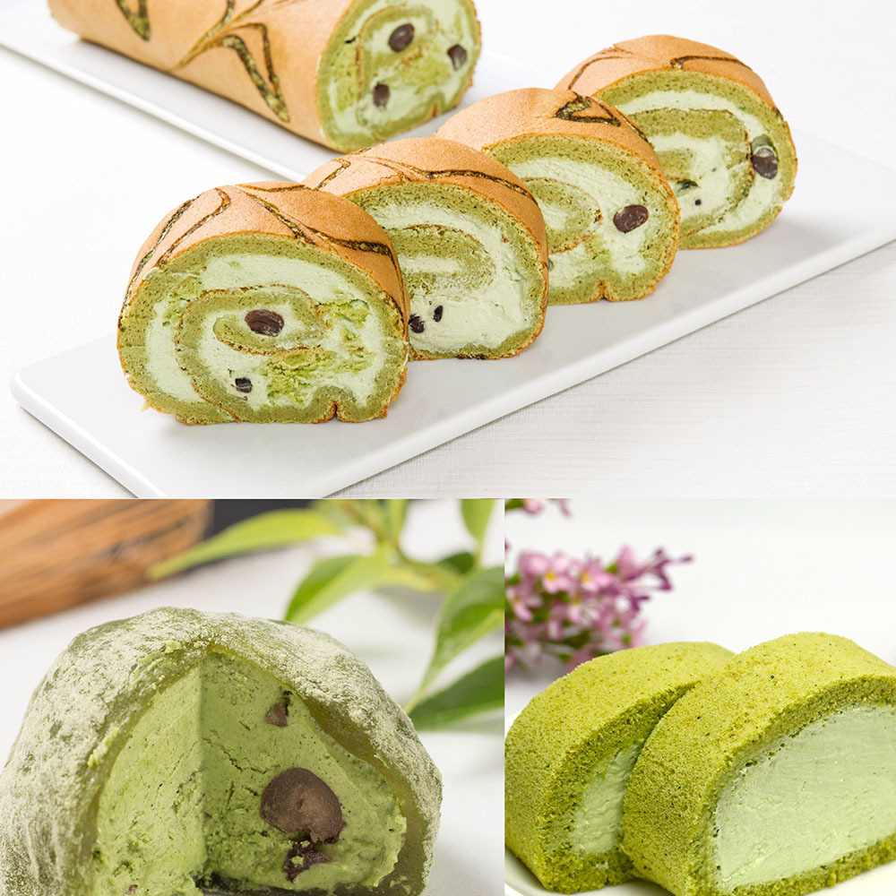  new .. powdered green tea sweets meal . comparing set 