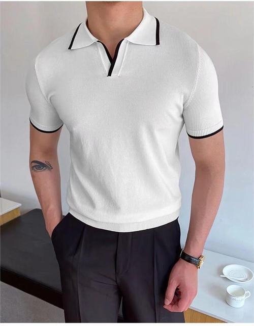 ...  повседневный   футболка с коротким руковом   летний  вязаный    вершина ...  мужской   летний ...  вязаный   футболка   белый  3XL размер  