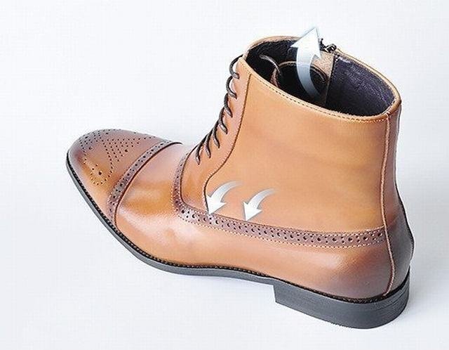 ブーツ ビジネスシューズ　カントリーブーツ メンズシューズ　シューズ　紐靴 フォーマル　PU革　革靴 紳士靴 　イエロー　25.5cm_画像2