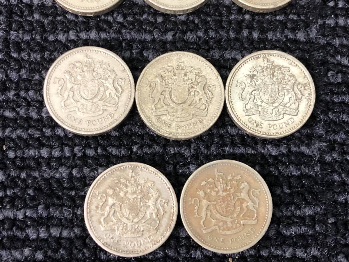 英国 アンティークコイン イギリス 1ポンド硬貨14枚 2ペンス 7枚 まとめ21点セットの画像4