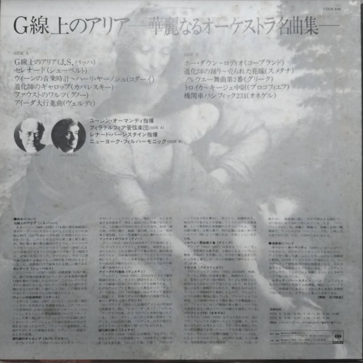 O204/LP無傷1枚/G線上のアリアー華麗なるオーケストラ名曲集