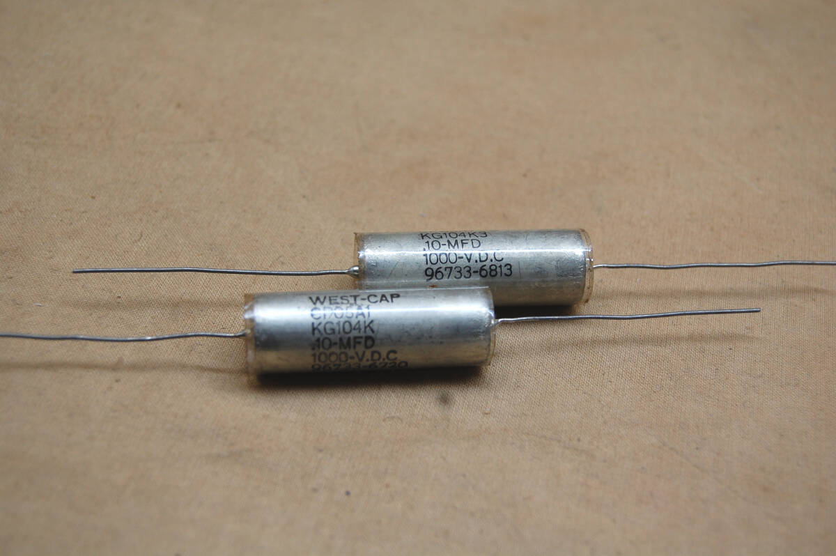 WEST-CAP 0.1MF/1000VDC Harmetically Sealed In-Oil Paper Capacitors NOS 2pcs._画像2