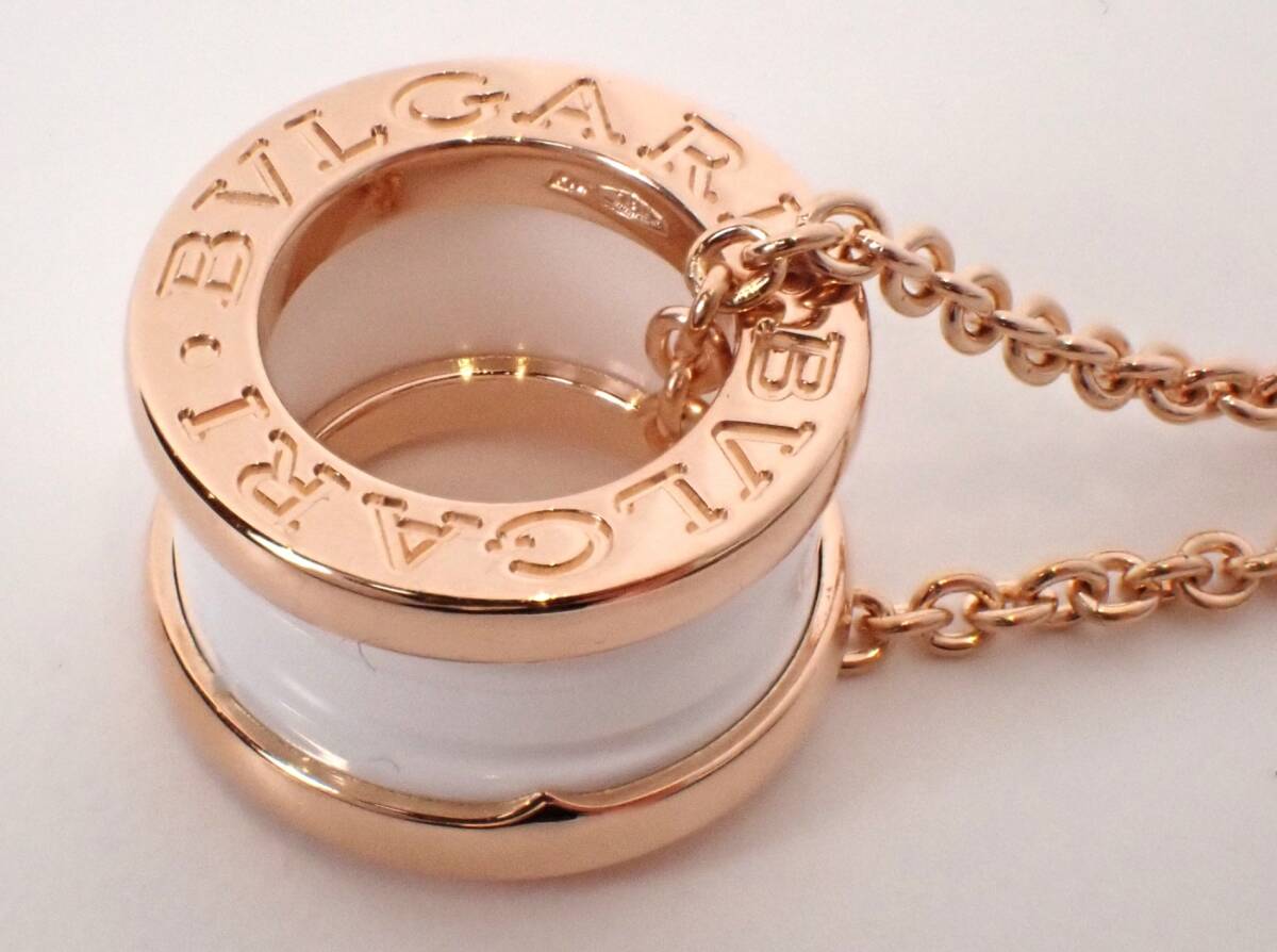 新しいスタイル B-zero1 ブルガリ BVLGARI 超美品 定価49万円磨き済 ビーゼロ 12.8g 18金 K18PG ネックレス セラミック ブレスレット、バングル