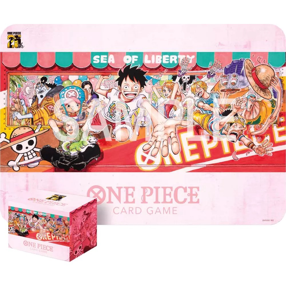 4-13-3 新品未開封 Meet the ONE PIECE ワンピース 25周年エディション 限定 25th アニバーサリー プレイマット&カードケース デッキの画像1