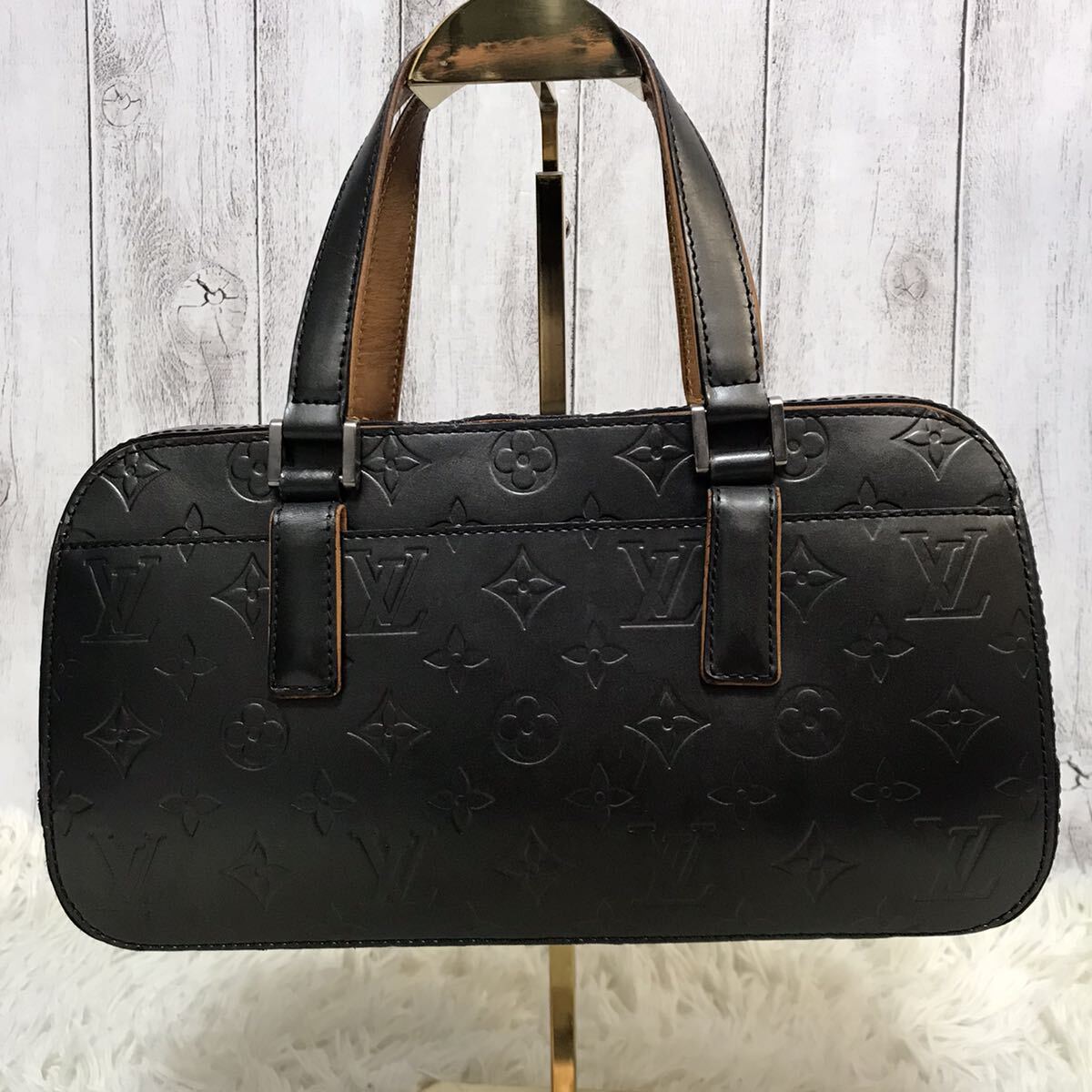 入手困難●ルイヴィトン LOUIS VUITTON シェルトン ハンドバッグ ミニボストン モノグラム マット ノワール 黒 ブラック メンズ ビジネスの画像3