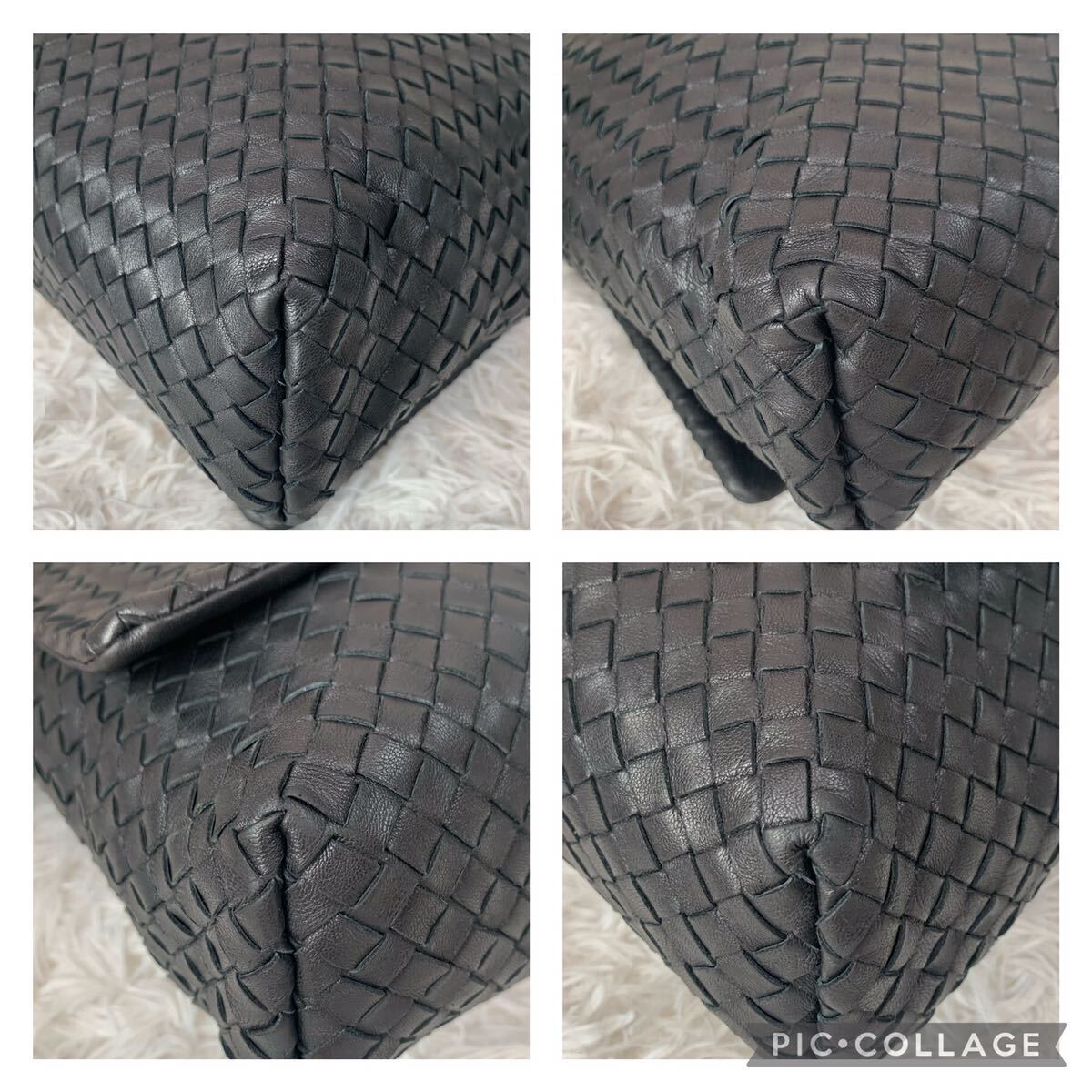 極美品/A4●ボッテガヴェネタ BOTTEGA VENETA ショルダーバッグ メッセンジャーバッグ メンズ ビジネス 大容量 イントレチャート レザー 黒