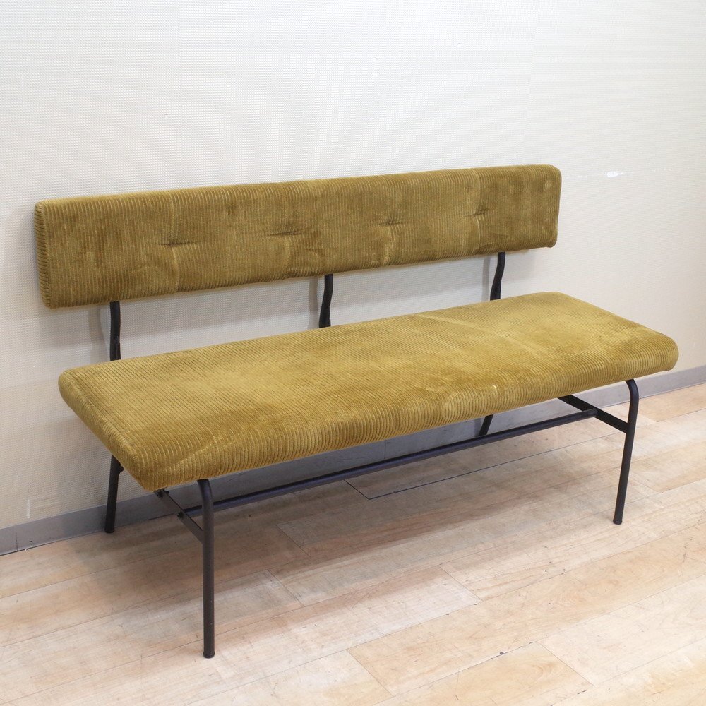 JOURNAL STANDARD FURNITURE パクストン エルディベンチ ベンチチェア カーキ 2人用 ソファ リビング KK13593 中古オフィス家具の画像3