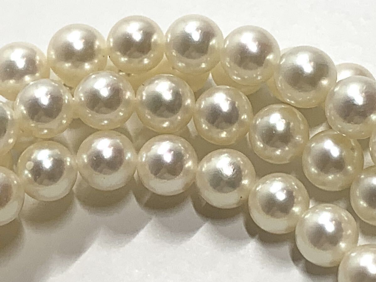 アコヤ 真珠 6.8-6.6mm 2連 パール ネックレス silver金具 ジュエリー 本真珠 あこや A-5_画像7