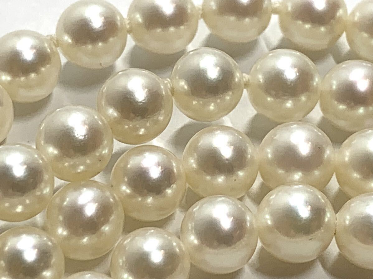 アコヤ 真珠 6.8-6.6mm 2連 パール ネックレス silver金具 ジュエリー 本真珠 あこや A-5_画像8