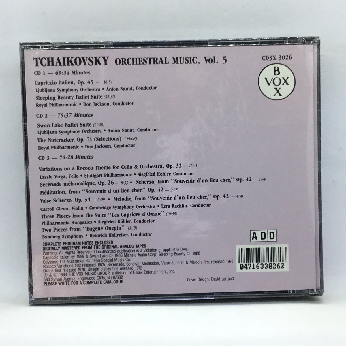 未開封◇チャイコフスキー：管弦楽作品集 5 ▲3CD CD3X 3026_画像2